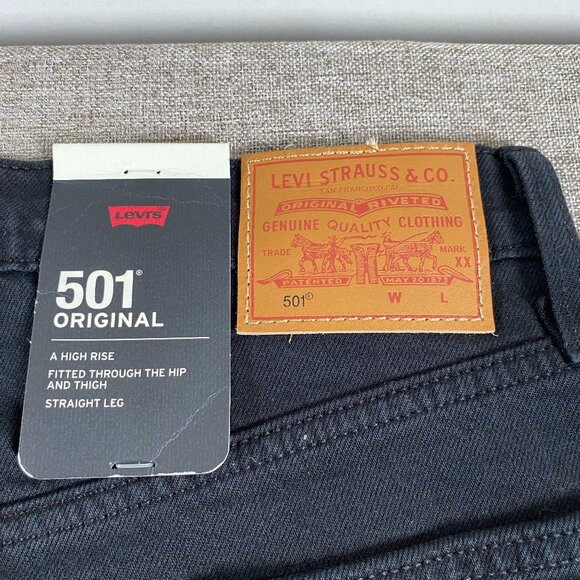 Levi's Premium 501 ORIGINAL FIT Denim Jeans Women's 27 x 32 High Rise Black NWT - Picture 7 of 14